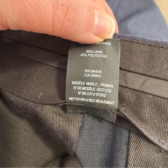 Theory Navy Wool Blend Trousers - Picture 8 of 8